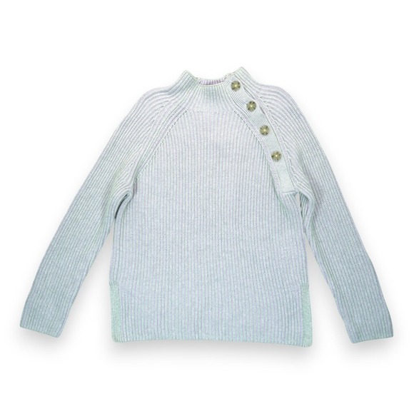 NWT Gap Women's Asymmetrical Button Mockneck Raglan Sweater Size M Purple Lilac‎ - Picture 1 of 8